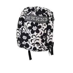Vera Bradley Black & White Floral Quilted Backpack Multiple Compartments